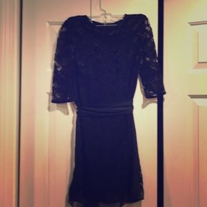 Black Lace 3/4 Sleeve Dress